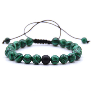 Double bracelets tissés de charme , 8mm, perles en pierre naturelle